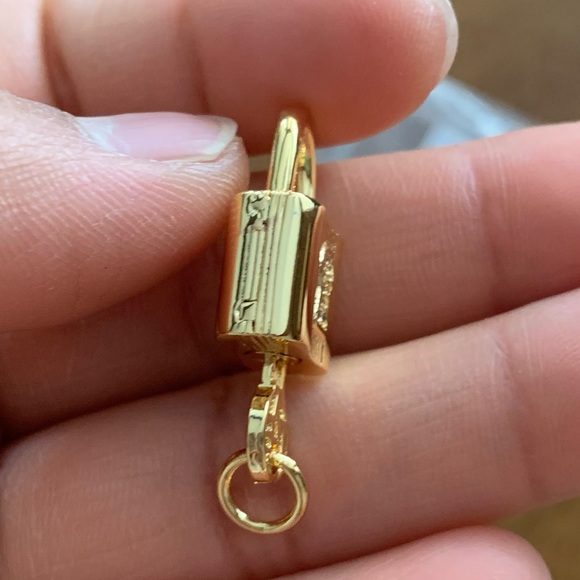 NWOT Padlock and Key CZ Dangle Charm Sterling Silver 925 - Picture 9 of 13